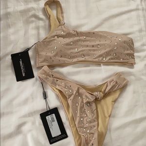 PLT NUDE GEM EMBELLISHED BIKINI